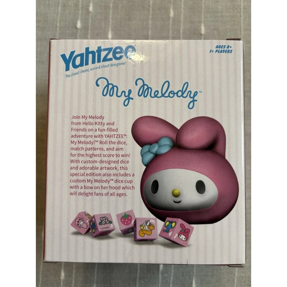 Sanrio Yahtzee My Melody Dice Game Collectible Hello Kitty Friends Dice Cup NIB